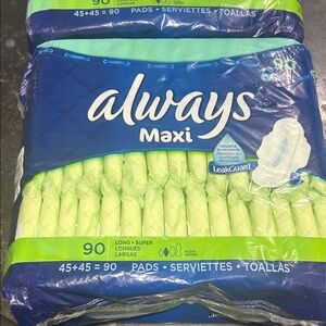 Always Maxi Pads with LeakGuard - Blue and Green Packaging